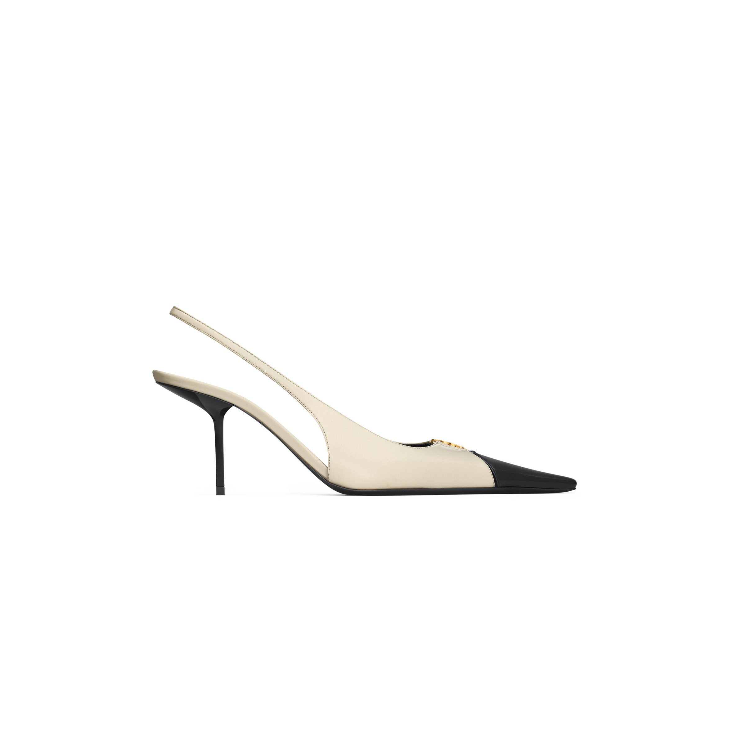YSL BABYLONE BRETEUIL SLINGBACK PUMPS IN SMOOTH LEATHER 858966AAESX9204